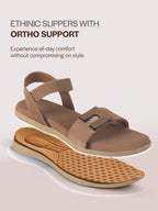 wedge heel ethnic slippers
