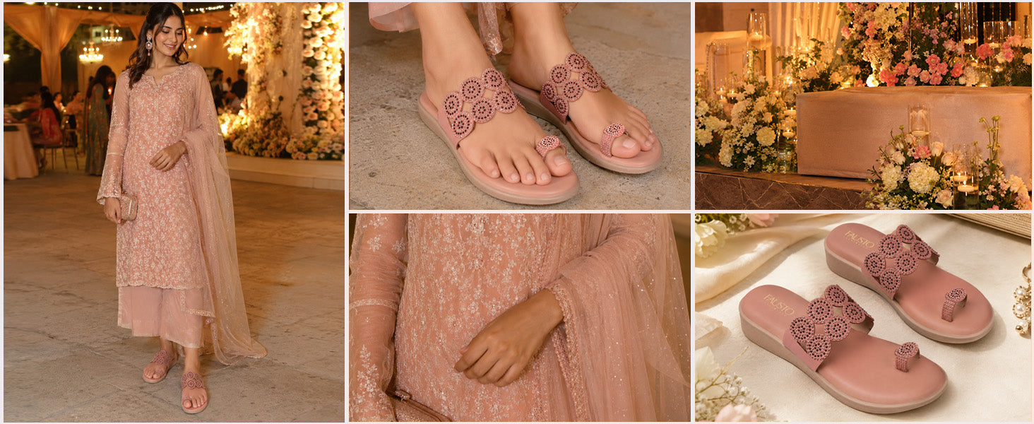 Women Grey Embellished Comfort Toe Ring Slippers|Rhinestone Studded Strap|Wedge Ortho Comfort Sandals for Wedding, Party, Festives, Traditional Indian Outfits