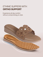 embellished ethnic flats for women