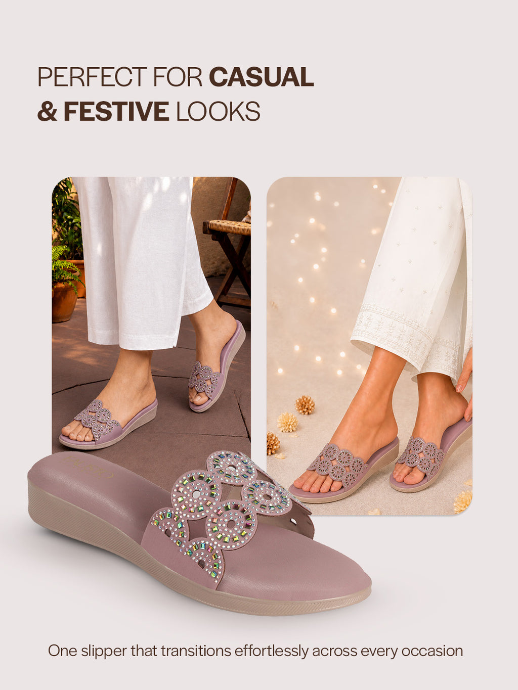 embellished ethnic flats for women