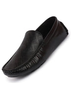 Men Black Textured Design Casual Classic Slip On Driving Loafer and Moccasins