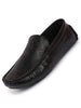 Men Black Textured Design Casual Classic Slip On Driving Loafer and Moccasins