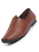 Basics Men Tan Textured Floral Prints Slip On Ethnic Juttis and Mojaris