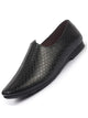 Basics Men Black Embossed Design Ethnic Slip On Juttis and Mojaris