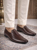 Basics Men Brown Embossed Design Ethnic Slip On Juttis and Mojaris