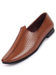 Basics Men Tan Embossed Design Ethnic Slip On Juttis and Mojaris