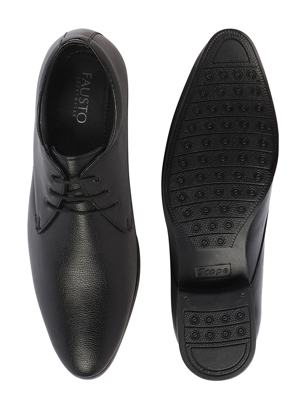 basics men black formal office lace up shoes