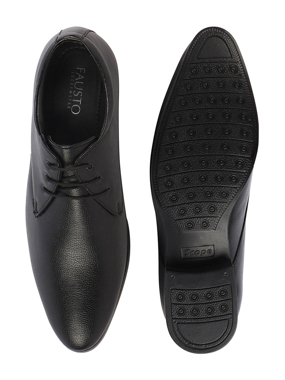 basics men black formal office lace up shoes