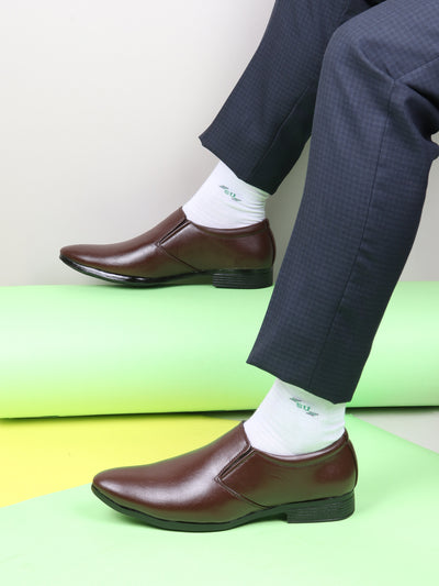 Men Brown Formal Office Slip On Shoes