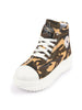Women Tan High Ankle Top Wedge Heels Camouflage Print Canvas Lace Up Sneakers Shoes