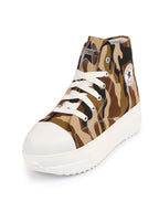 Shop Women Teek High Ankle Top Wedge Heels Camouflage Print Canvas Lace Up Sneakers Shoes Online.