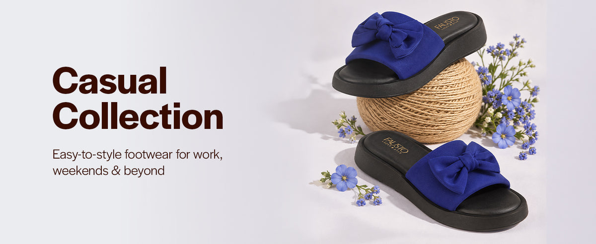 Women Blue Fabric Bow Design Open Toe Flatform Sliders | Lightweight Cushioned Insole Casual Slippers for All Day Long Comfort | Travel, Outdoor, Walking