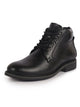 Men Black Genuine Leather 5-Eye Lace Up Boots for Trekking and Hiking|High Ankle Boots|Anti Skid Sole