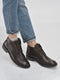 men brown genuine leather 5-eye lace up boots for trekking and hiking|high ankle boots|anti skid sole