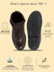 Men Brown Genuine Leather 5-Hook Lace Up Boots for Trekking and Hiking|High Ankle Boots|Anti Skid Sole