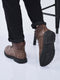 men tan genuine leather 5-hook lace up boots for trekking and hiking|high ankle boots|anti skid sole