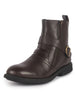 Men Brown Genuine Leather Side Zipper Adjustable Strap Classic Slip On Chelsea Boots|TPR Welted Sole|Slip Resistant Boots For Winter