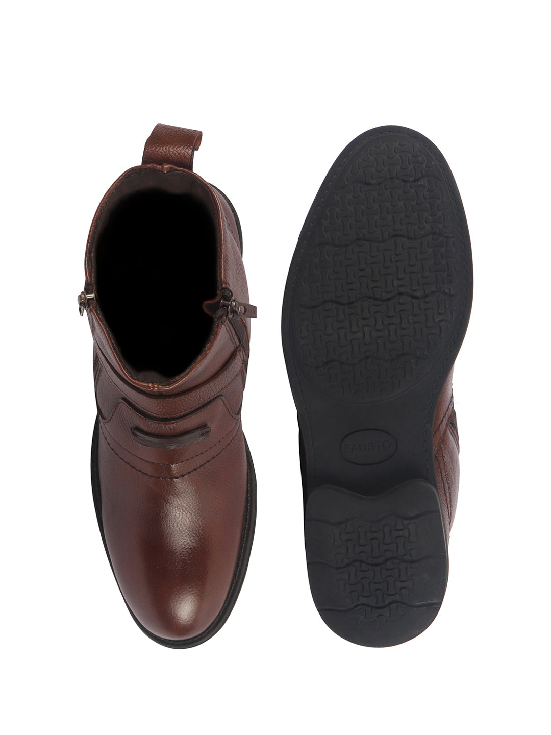 men tan genuine leather side zipper adjustable strap classic slip on chelsea boots
