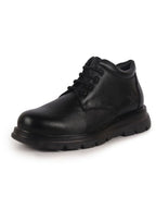 men black genuine leather lace up uniform low top boots