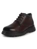 Men Cherry Genuine Leather Lace Up Uniform Low Top Boots|Casual and Work Wear|Comfortable and Soft Cushion|Heavy Duty Shoes