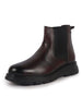 Men Cherry Genuine Leather Slip On Boots|Chelsea Work Boots|Lightweight Memory Cushion Shoes|Formal Boots