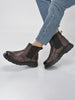 Men Cherry Genuine Leather Slip On Boots|Chelsea Work Boots|Lightweight Memory Cushion Shoes|Formal Boots