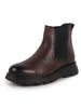Men Tan Genuine Leather Slip On Boots|Chelsea Work Boots|Lightweight Memory Cushion Shoes|Formal Boots