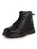 Men Black Genuine Leather Lace Up Ankle Boots|High Ankle Shoes|Featherlite Memory Cushion Boots|Casual and Work Wear