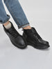 Men Black Genuine Leather Lace Up Ankle Boots|High Ankle Shoes|Featherlite Memory Cushion Boots|Casual and Work Wear