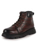 Men Cherry Genuine Leather Lace Up Ankle Boots|High Ankle Shoes|Featherlite Memory Cushion Boots|Casual and Work Wear