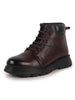 Men Tan Genuine Leather Lace Up Ankle Boots|High Ankle Shoes|Featherlite Memory Cushion Boots|Casual and Work Wear