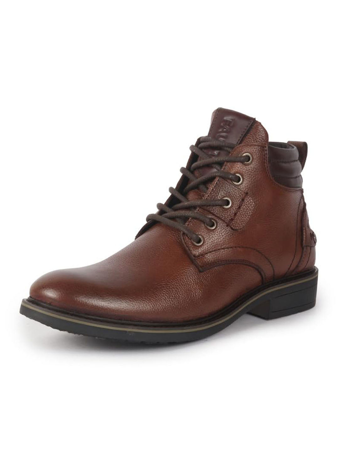 Men Tan Genuine Leather Lace Up Ankle Chukka Boots|High Ankle Shoes|Memory Cushion Formal Biker Boots