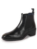 Men Black Textured/Embossed High Ankle Chisel Toe Slip On Chelsea Boot | Stylish, Durable & Comfortable Cuban Boots | Memory Cushioned Insole