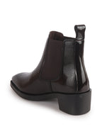 Men Brown Textured/Embossed High Ankle Chisel Toe Slip On Chelsea Boot | Stylish, Durable & Comfortable Cuban Boots | Memory Cushioned Insole