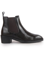 Men Brown Textured/Embossed High Ankle Chisel Toe Slip On Chelsea Boot | Stylish, Durable & Comfortable Cuban Boots | Memory Cushioned Insole