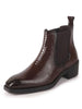 Men Tan Textured/Embossed High Ankle Chisel Toe Slip On Chelsea Boot | Stylish, Durable & Comfortable Cuban Boots | Memory Cushioned Insole