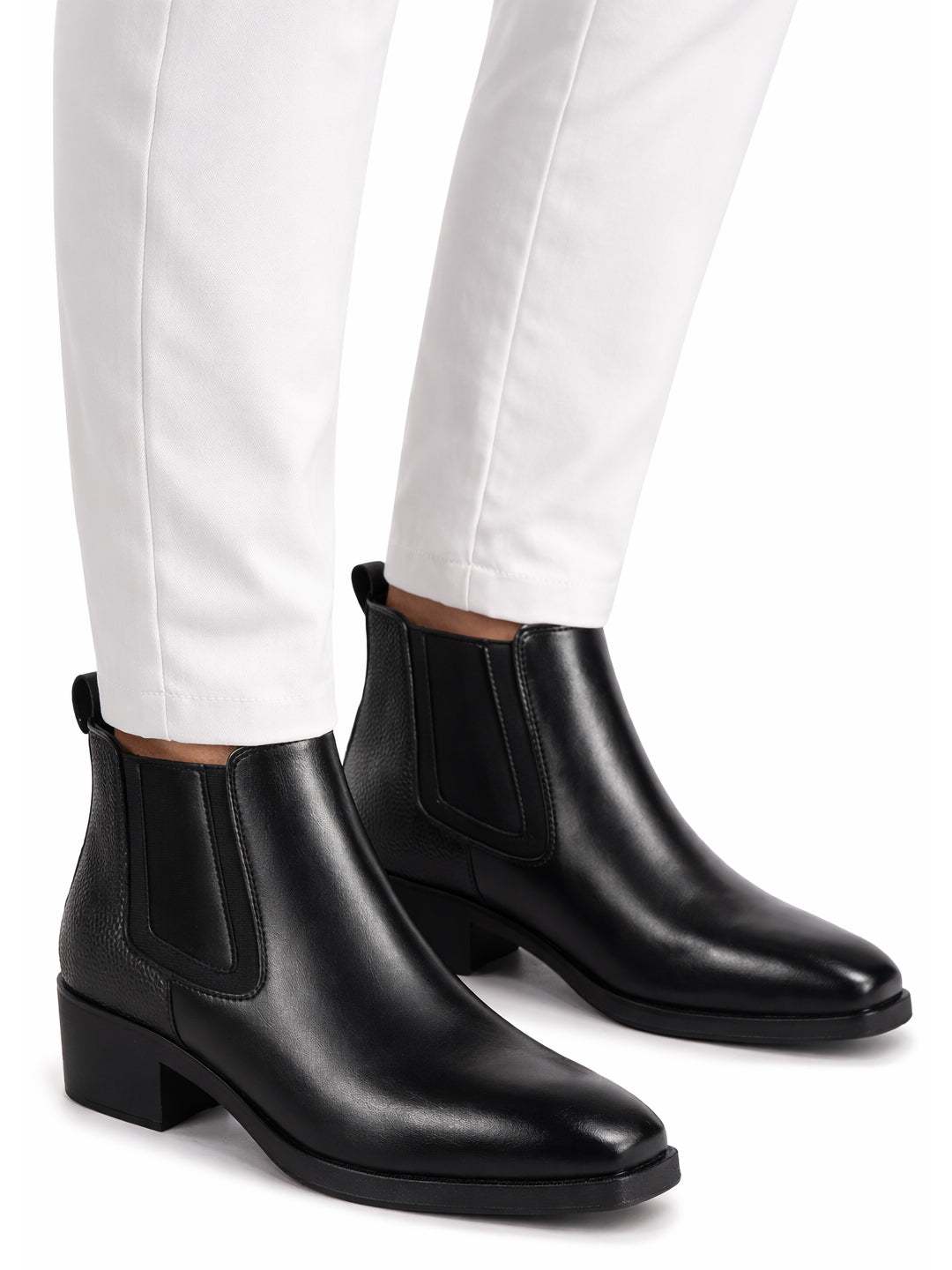 Men Black High Ankle Slip On Winter Chisel Toe Chelsea Boot | Causal, Biking, Outdoor Stylish Boots | Cuban Boots with Memory Cushioned Insole