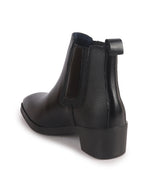 Men Black High Ankle Slip On Winter Chisel Toe Chelsea Boot | Causal, Biking, Outdoor Stylish Boots | Cuban Boots with Memory Cushioned Insole