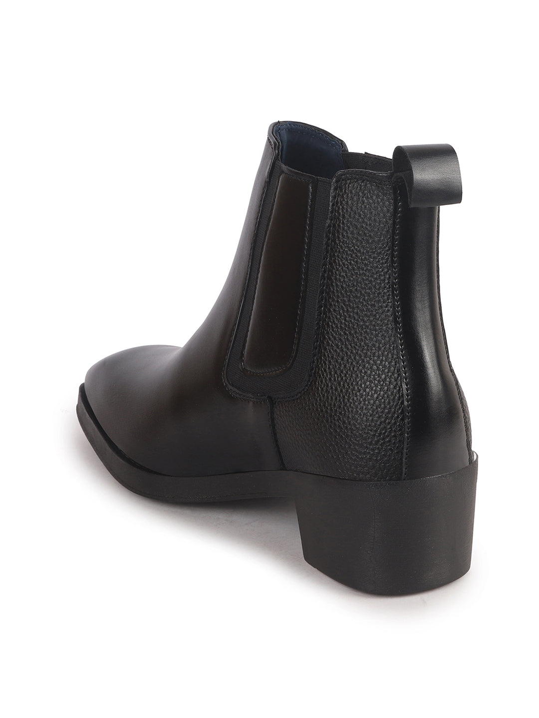 Men Black High Ankle Slip On Winter Chisel Toe Chelsea Boot | Causal, Biking, Outdoor Stylish Boots | Cuban Boots with Memory Cushioned Insole