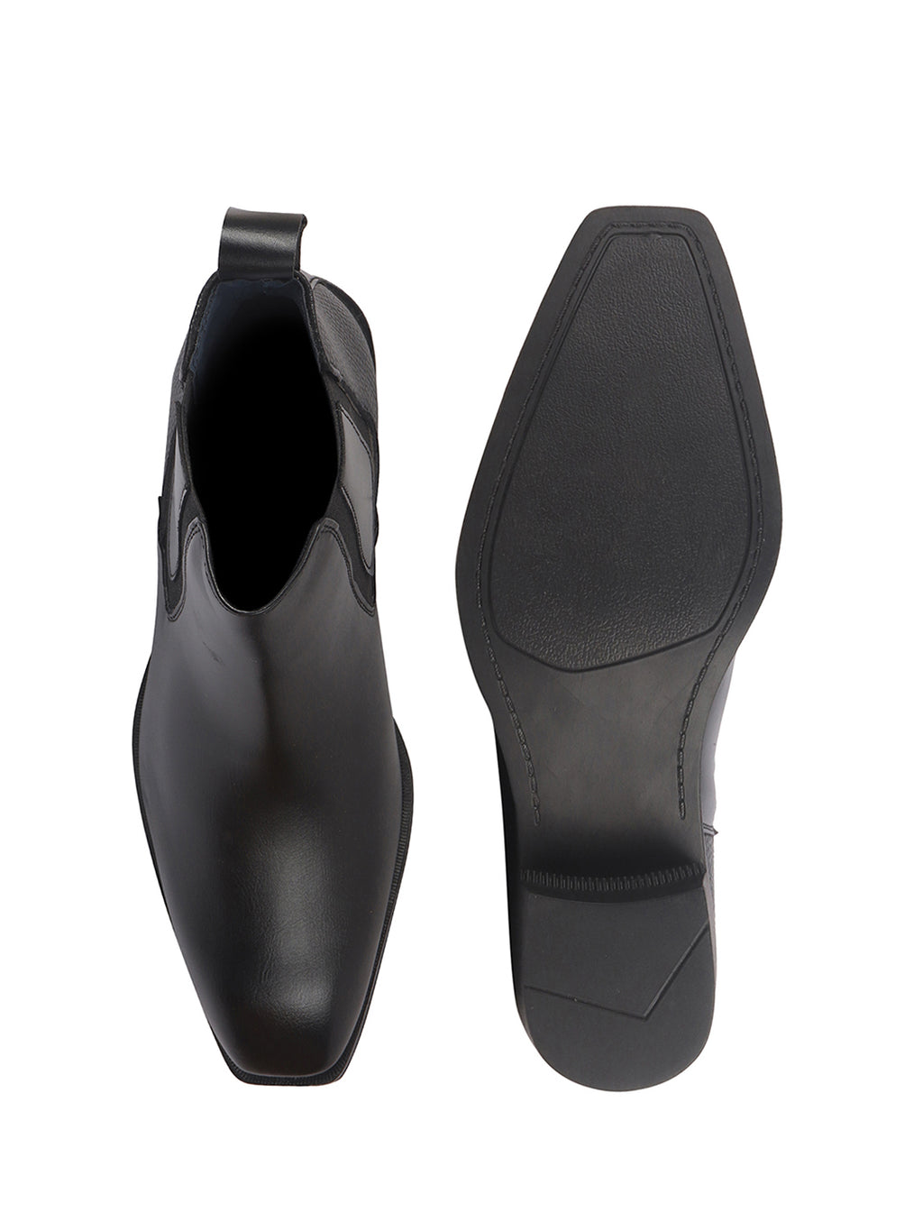 Men Black High Ankle Slip On Winter Chisel Toe Chelsea Boot | Causal, Biking, Outdoor Stylish Boots | Cuban Boots with Memory Cushioned Insole