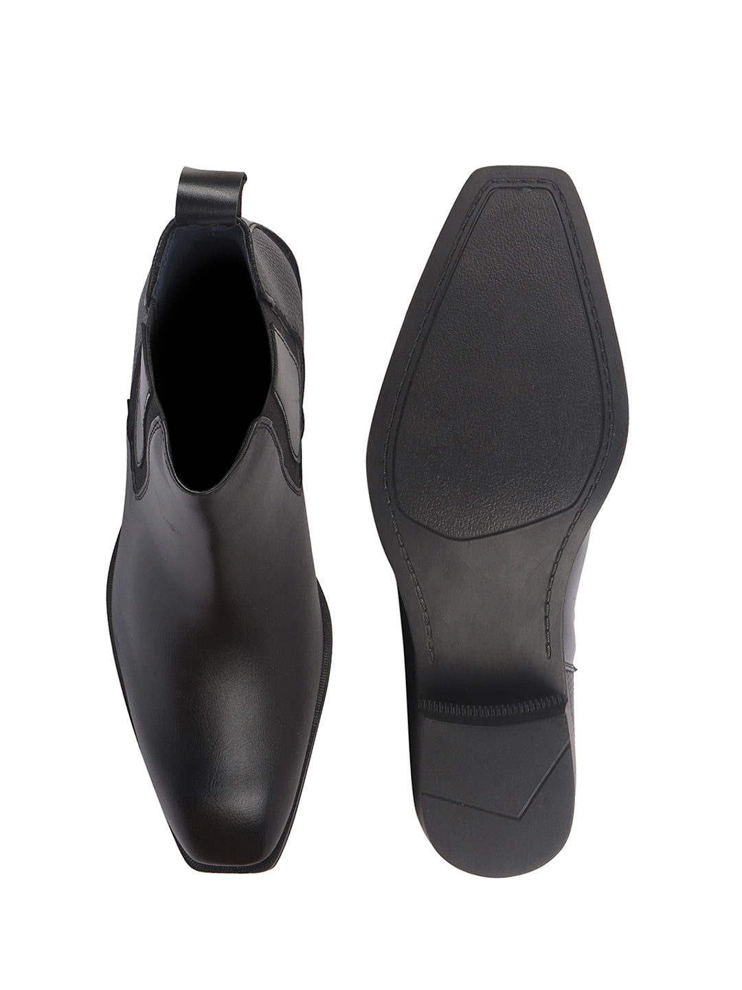 Men Black High Ankle Slip On Winter Chisel Toe Chelsea Boot | Causal, Biking, Outdoor Stylish Boots | Cuban Boots with Memory Cushioned Insole