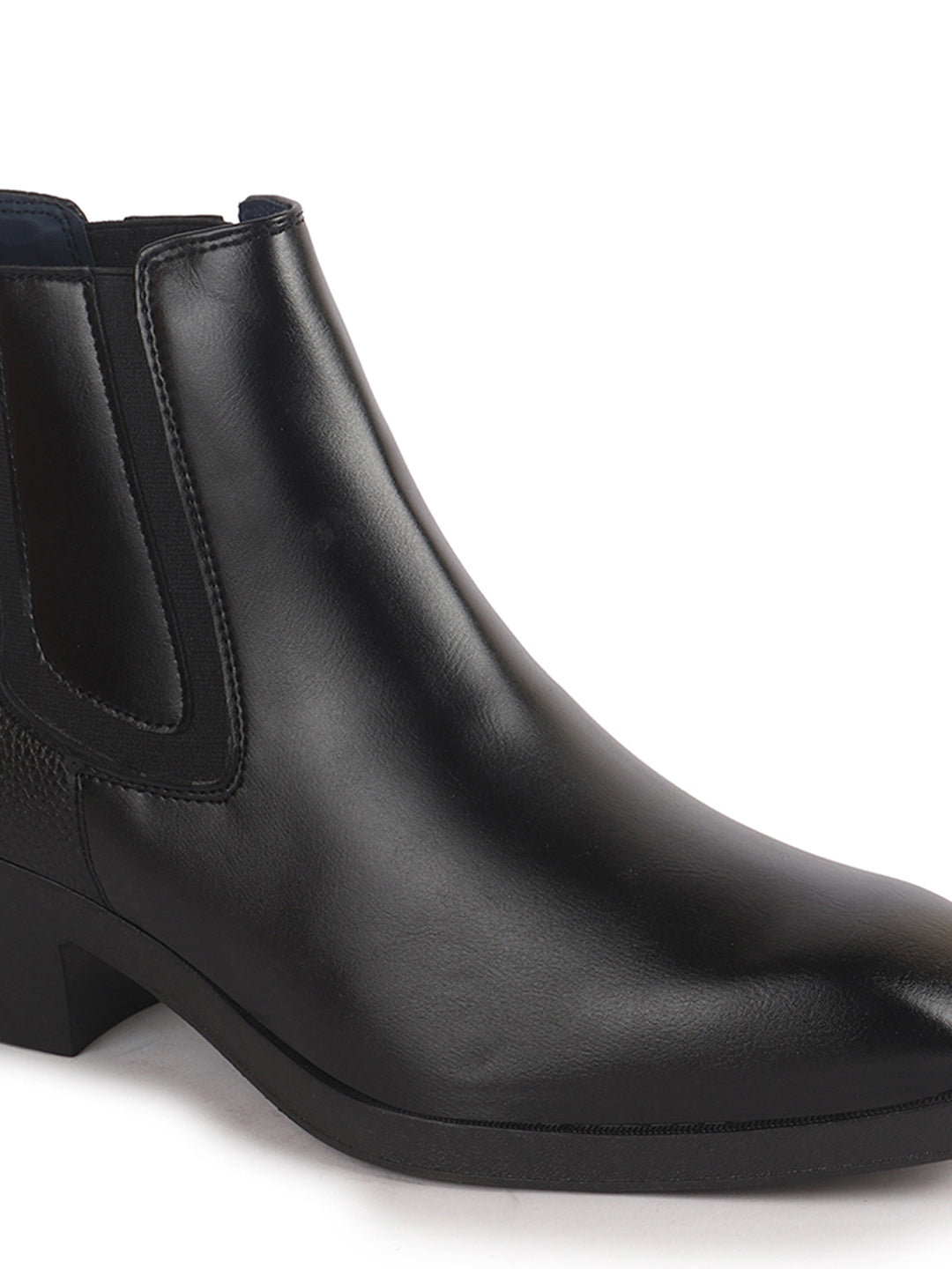 Men Black High Ankle Slip On Winter Chisel Toe Chelsea Boot | Causal, Biking, Outdoor Stylish Boots | Cuban Boots with Memory Cushioned Insole