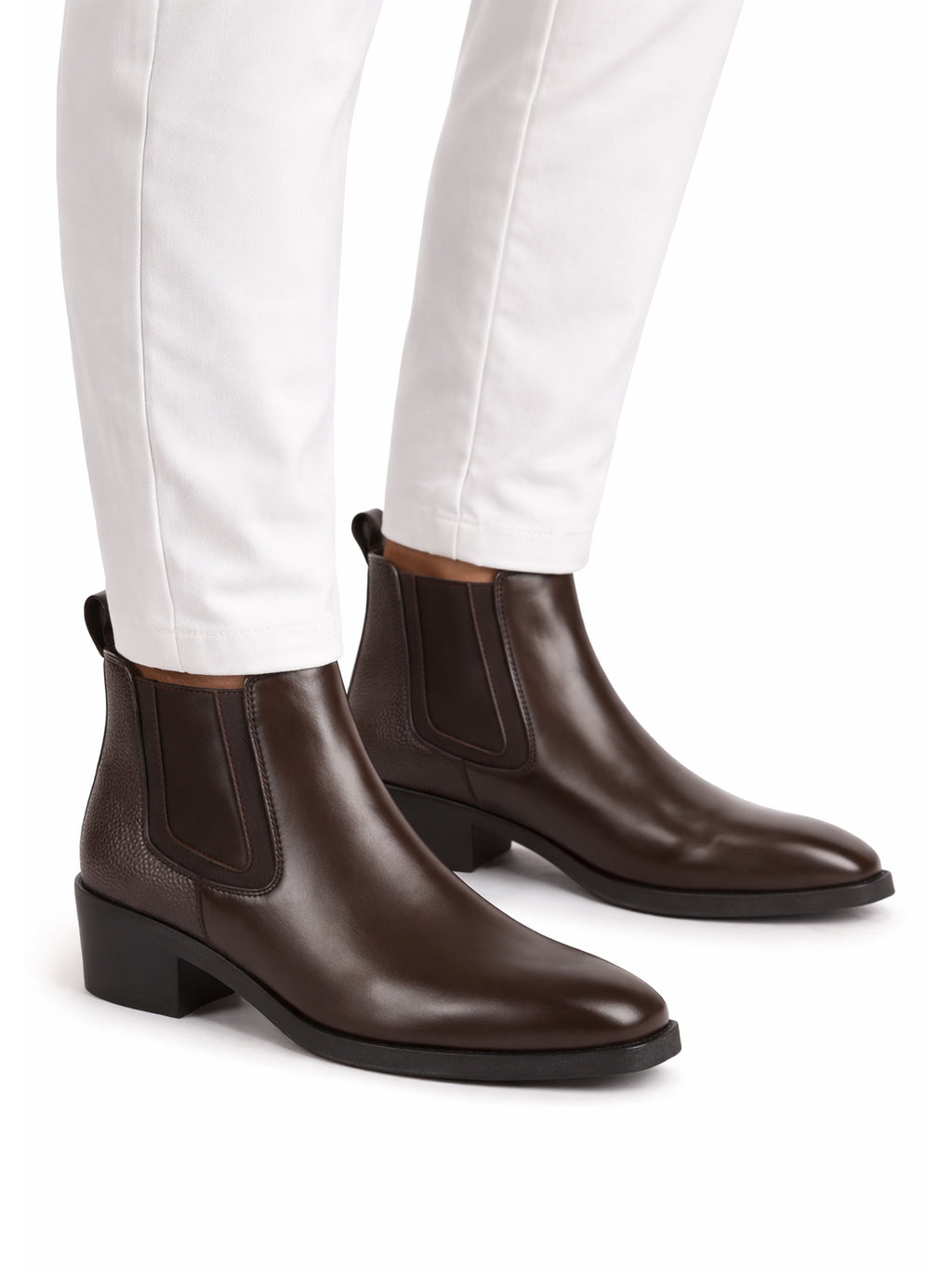 Men Brown High Ankle Slip On Winter Chisel Toe Chelsea Boot | Causal, Biking, Outdoor Stylish Boots | Cuban Boots with Memory Cushioned Insole