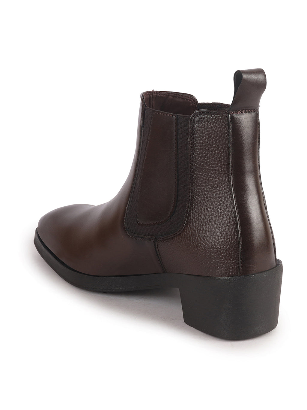 Men Brown High Ankle Slip On Winter Chisel Toe Chelsea Boot | Causal, Biking, Outdoor Stylish Boots | Cuban Boots with Memory Cushioned Insole
