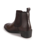 Men Brown High Ankle Slip On Winter Chisel Toe Chelsea Boot | Causal, Biking, Outdoor Stylish Boots | Cuban Boots with Memory Cushioned Insole