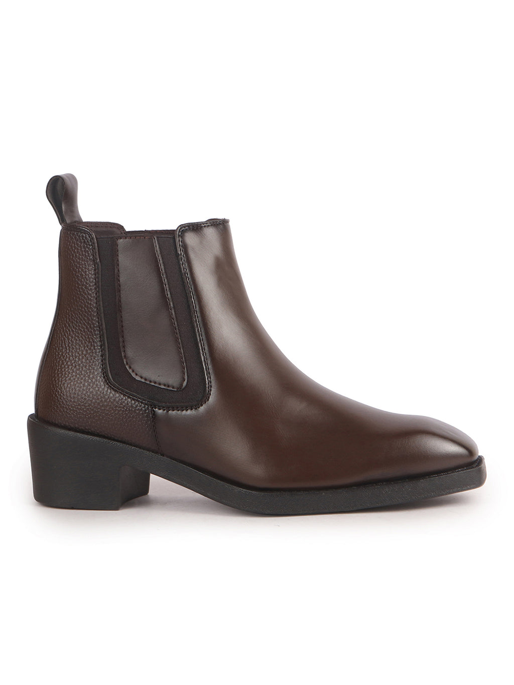 Men Brown High Ankle Slip On Winter Chisel Toe Chelsea Boot | Causal, Biking, Outdoor Stylish Boots | Cuban Boots with Memory Cushioned Insole