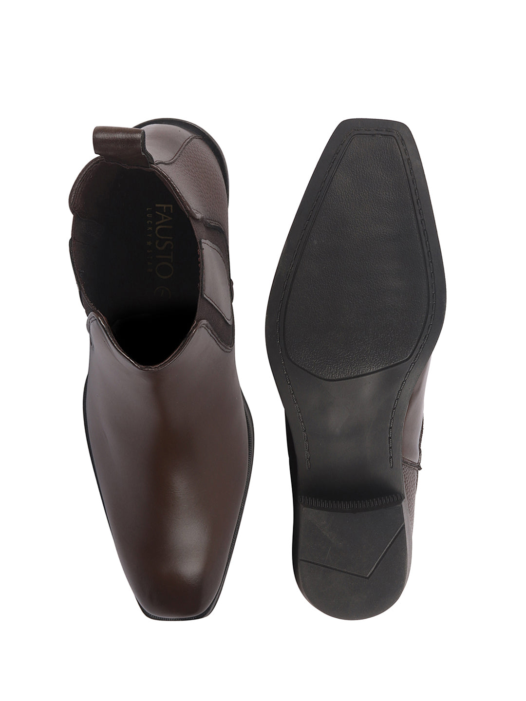 Men Brown High Ankle Slip On Winter Chisel Toe Chelsea Boot | Causal, Biking, Outdoor Stylish Boots | Cuban Boots with Memory Cushioned Insole