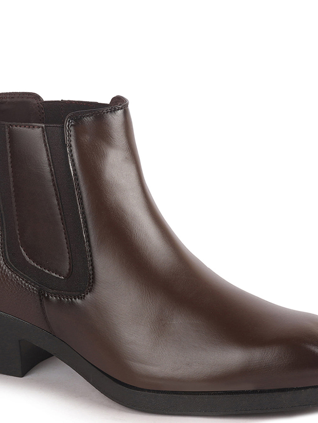 Men Brown High Ankle Slip On Winter Chisel Toe Chelsea Boot | Causal, Biking, Outdoor Stylish Boots | Cuban Boots with Memory Cushioned Insole