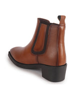 Men Tan High Ankle Slip On Winter Chisel Toe Chelsea Boot | Causal, Biking, Outdoor Stylish Boots | Cuban Boots with Memory Cushioned Insole