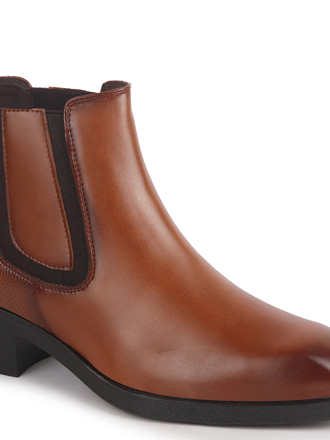 Men Tan High Ankle Slip On Winter Chisel Toe Chelsea Boot | Causal, Biking, Outdoor Stylish Boots | Cuban Boots with Memory Cushioned Insole
